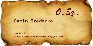 Ogrin Szederke névjegykártya